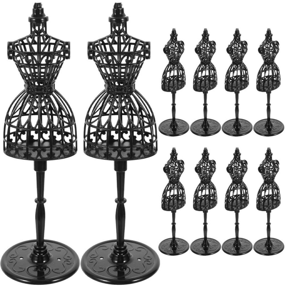 10pcs Doll Dress Form Mini Mannequin Stand Dress Form Model Cloth Gown Clothing Gown Display Mini Mannequin Stand for Doll Display Holder