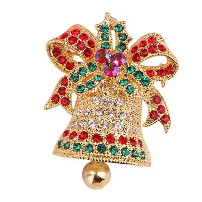 Christmas Rhinestone Crystal Brooch Assorted Xmas Brooch Pins Set for Christmas Party Gift Tree Craft DIY Dcor