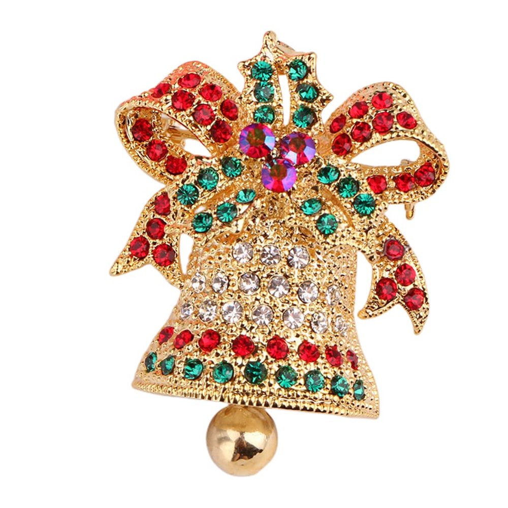 Christmas Rhinestone Crystal Brooch Assorted Xmas Brooch Pins Set for Christmas Party Gift Tree Craft DIY Dcor