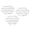 PATIKIL 7 Wells Acrylic Paint Palette, 3 Pack Painting Pallet Holder Flower Round Shape Art Supplies for Watercolor Gouache Oil Paint Art, White view 1