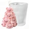 TOPYS Piggy Christmas Tree Silicone Candle Mold, DIY 3D Piggy Tower Shape Mold, Stack Piggy for Candle Making Handmade Ornaments, Cute Animal Molds for Christmas Gift(2.8x2.36) view 1