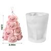 TOPYS Piggy Christmas Tree Silicone Candle Mold, DIY 3D Piggy Tower Shape Mold, Stack Piggy for Candle Making Handmade Ornaments, Cute Animal Molds for Christmas Gift(2.8x2.36) view 2