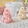 TOPYS Piggy Christmas Tree Silicone Candle Mold, DIY 3D Piggy Tower Shape Mold, Stack Piggy for Candle Making Handmade Ornaments, Cute Animal Molds for Christmas Gift(2.8x2.36) view 3