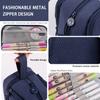 MAMUNU Large Capacity Pencil Case 4 Compartments, Pencil Pouch Bag with Zipper Portable Handle, Pen Case Bag Stationery Organizer for Office College School Adults Teen Girls Boys Men Women, Dark Blue view 4