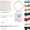 Boston Terrier Dog Punch Needle Starter Kits for Beginner Cartoon Pattern Printed Embroidery Kit Yarn DIY Easy Punch Hoop for Adults Kids Craft Home Ornament Decoration 20x20cm view 3