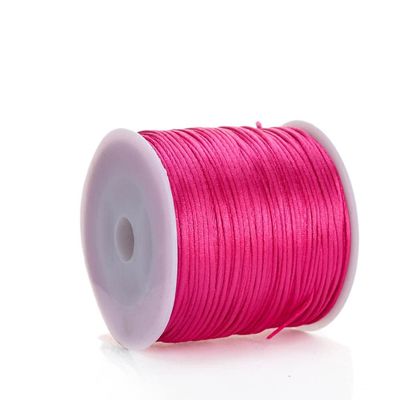 HZLXF1 50m/Roll 1mm Cotton Card Multicolor String Nylon Rope for Jewelry Making Accessories DIY Braided Bracelet (Color : Hot Pink)
