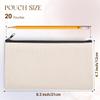 Cruleen 20 PCs Blank canvas Zipper Pouch, Makeup Bags Bulk Pencil Pouch with Sturdy ZipperMulti-Purpose DIY Crafts Toiletry Canvas Bags Case for Sublimation, Stationery & Cosmetic Storage (8.3x4.7) view 2