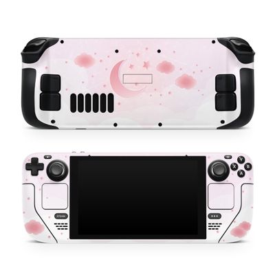 TACKY DESIGN Starry Moon Skin Compatible Steam Deck Skin, Clouds Pastel, Premium 3M Vinyl Decal, Full Wrap Cover