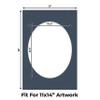 CountryArtHouse Navy Blue Acid Free 13x19 Oval Picture Frame Mat with White Core Bevel Cut for 11x14 Pictures - Fits 13x19 Frame - Pack of 1 Matboard view 2