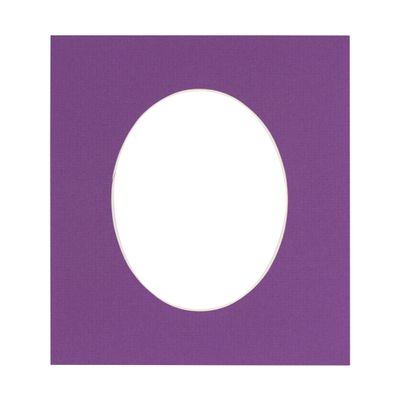 CountryArtHouse Dark Purple Acid Free 16x20 Oval Picture Frame Mat with White Core Bevel Cut for 13x19 Pictures - Fits 16x20 Frame - Pack of 1 Matboard