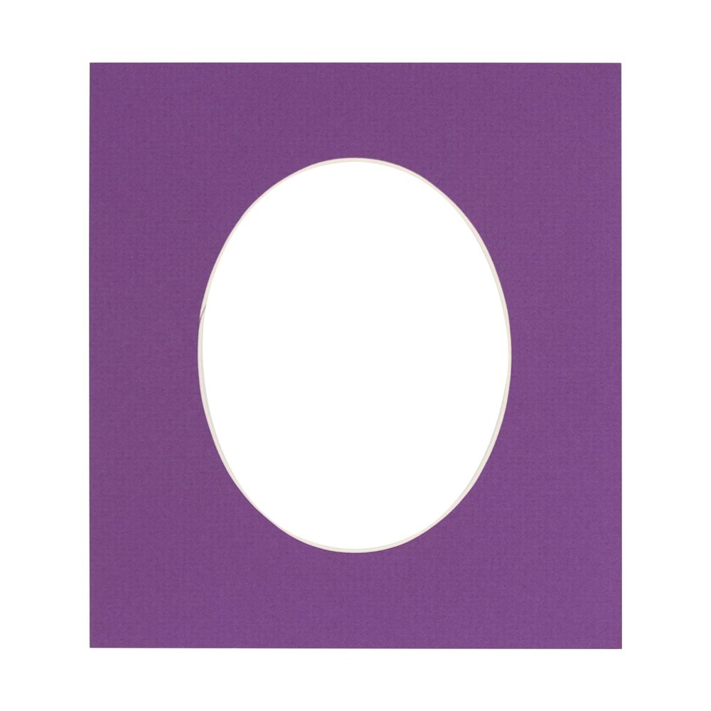 CountryArtHouse Dark Purple Acid Free 16x20 Oval Picture Frame Mat with White Core Bevel Cut for 13x19 Pictures - Fits 16x20 Frame - Pack of 1 Matboard