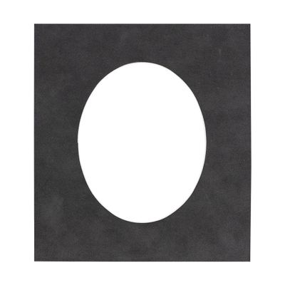 CountryArtHouse Dark Grey Suede Acid Free 8.5x11 Oval Picture Frame Mat with White Core Bevel Cut for 7x9 Pictures - Fits 8.5x11 Frame - Pack of 1 Matboard