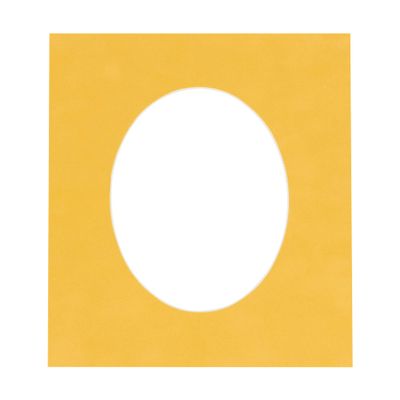 CountryArtHouse Bright Yellow Acid Free 8x12 Oval Picture Frame Mat with White Core Bevel Cut for 6x9 Pictures - Fits 8x12 Frame - Pack of 1 Matboard