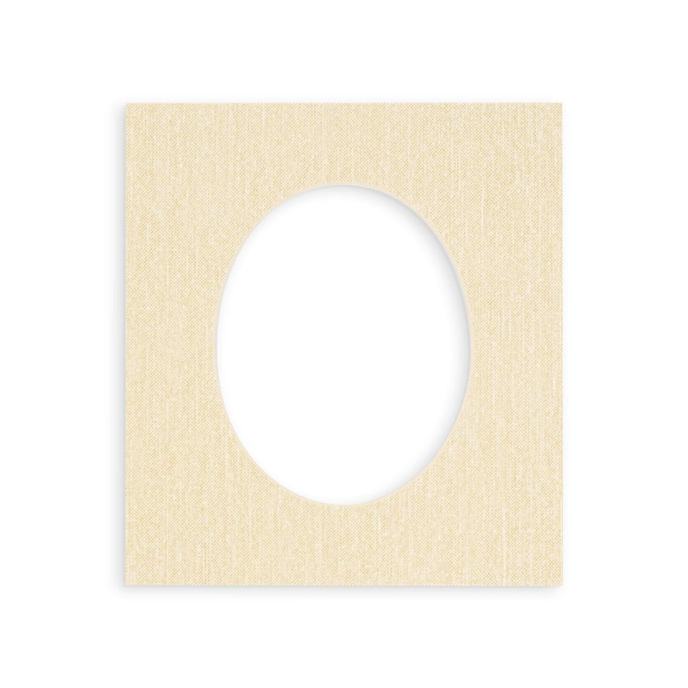 CountryArtHouse Fresh Linen Canvas Acid Free 13x19 Oval Picture Frame Mat with White Core Bevel Cut for 11x14 Pictures - Fits 13x19 Frame - Pack of 1 Matboard