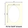 CountryArtHouse Textured Cream Acid Free 18x24 Oval Picture Frame Mat with White Core Bevel Cut for 13x19 Pictures - Fits 18x24 Frame - Pack of 1 Matboard view 2