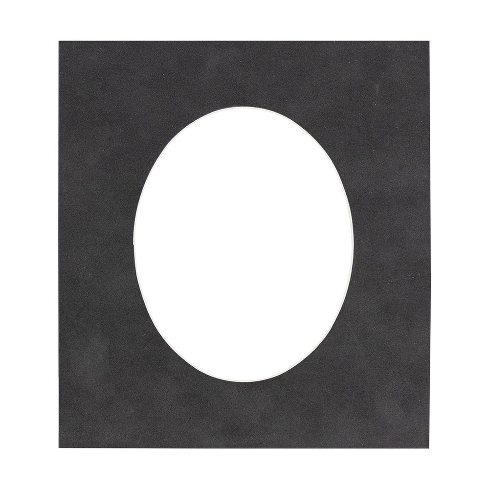 CountryArtHouse Dark Grey Suede Acid Free 10x12 Oval Picture Frame Mat with White Core Bevel Cut for 8x10 Pictures - Fits 10x12 Frame - Pack of 1 Matboard