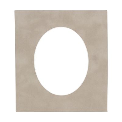 CountryArtHouse Light Grey Suede Acid Free 10x13 Oval Picture Frame Mat with White Core Bevel Cut for 8x10 Pictures - Fits 10x13 Frame - Pack of 1 Matboard