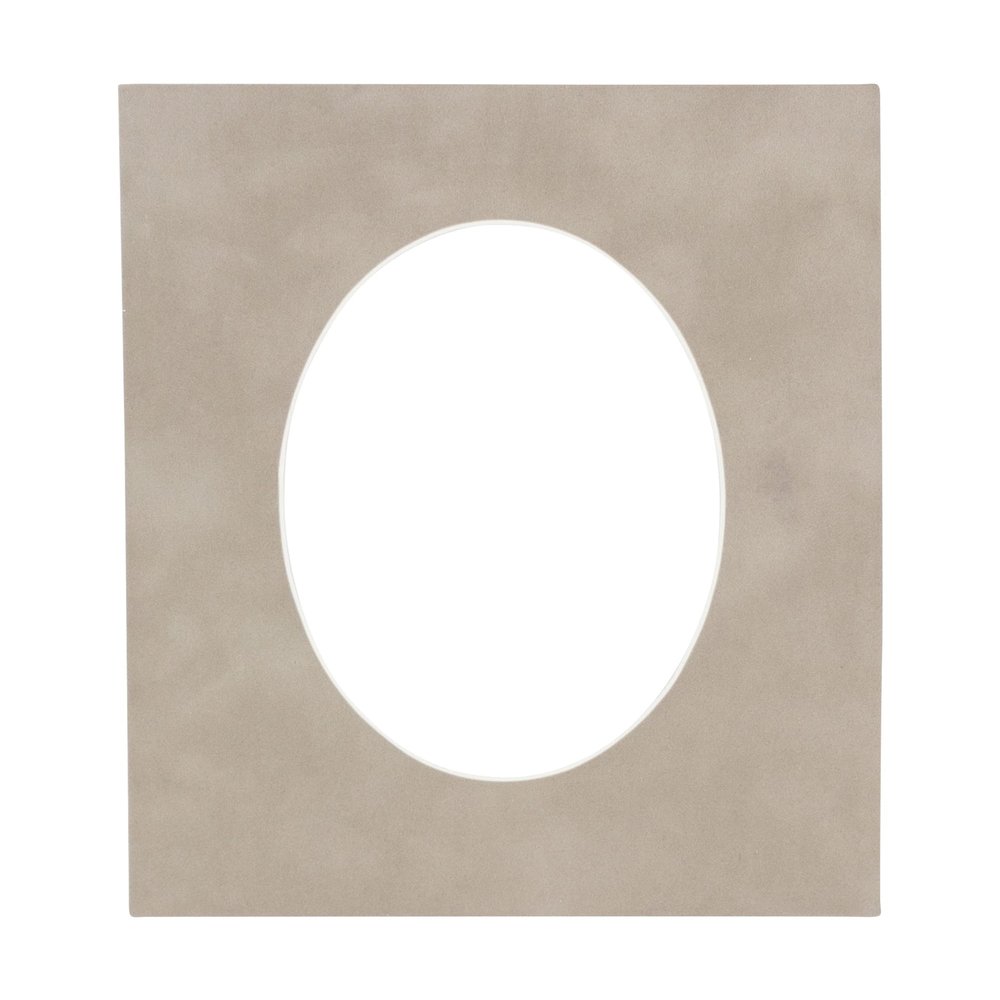 CountryArtHouse Light Grey Suede Acid Free 10x13 Oval Picture Frame Mat with White Core Bevel Cut for 8x10 Pictures - Fits 10x13 Frame - Pack of 1 Matboard