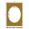 CountryArtHouse Metallic Gold Acid Free 13x19 Oval Picture Frame Mat with White Core Bevel Cut for 11x14 Pictures - Fits 13x19 Frame - Pack of 1 Matboard view 2