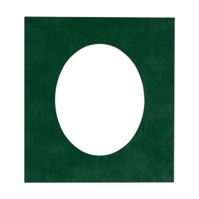 CountryArtHouse Treeline Green Suede Acid Free 8x12 Oval Picture Frame Mat with White Core Bevel Cut for 6x9 Pictures - Fits 8x12 Frame - Pack of 1 Matboard