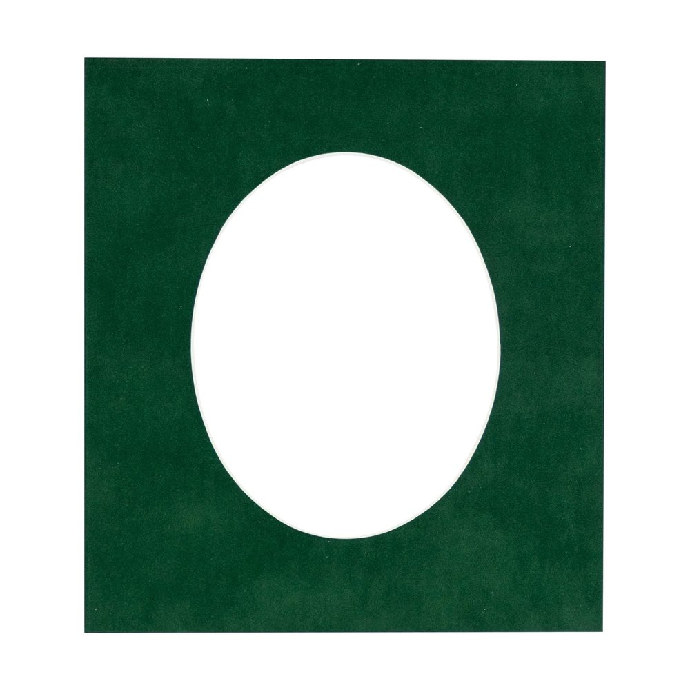 CountryArtHouse Treeline Green Suede Acid Free 8x12 Oval Picture Frame Mat with White Core Bevel Cut for 6x9 Pictures - Fits 8x12 Frame - Pack of 1 Matboard