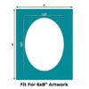 CountryArtHouse Teal Blue Acid Free 8x10 Oval Picture Frame Mat with White Core Bevel Cut for 6x8 Pictures - Fits 8x10 Frame - Pack of 1 Matboard view 2
