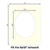 CountryArtHouse Textured Cream Acid Free 11x14 Oval Picture Frame Mat with White Core Bevel Cut for 8x10 Pictures - Fits 11x14 Frame - Pack of 1 Matboard view 2