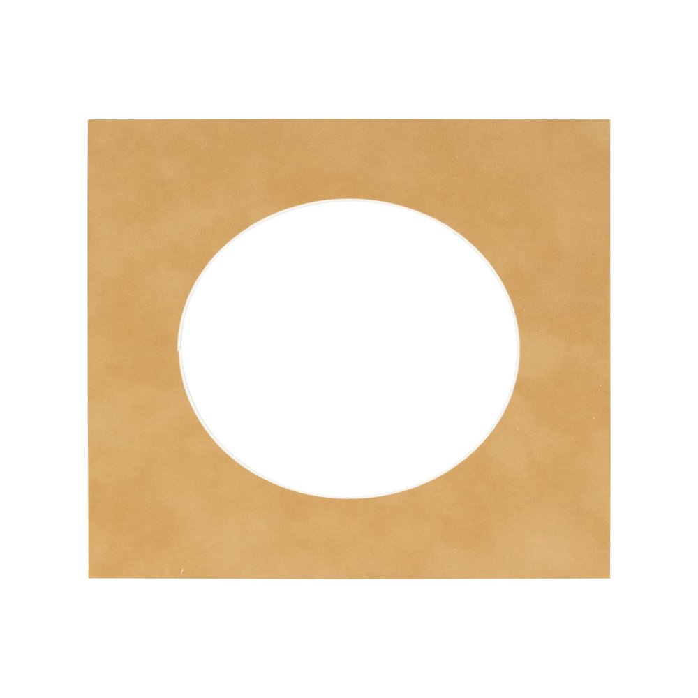 CountryArtHouse Beige Suede Acid Free 10x10 Circle Picture Frame Mat with White Core Bevel Cut for 6x6 Pictures - Fits 10x10 Frame - Pack of 1 Matboard