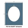 CountryArtHouse Steel Blue Acid Free 11x14 Oval Picture Frame Mat with White Core Bevel Cut for 8x10 Pictures - Fits 11x14 Frame - Pack of 1 Matboard view 2