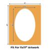 CountryArtHouse Golden Orange Acid Free 16x20 Oval Picture Frame Mat with White Core Bevel Cut for 11x17 Pictures - Fits 16x20 Frame - Pack of 1 Matboard view 2