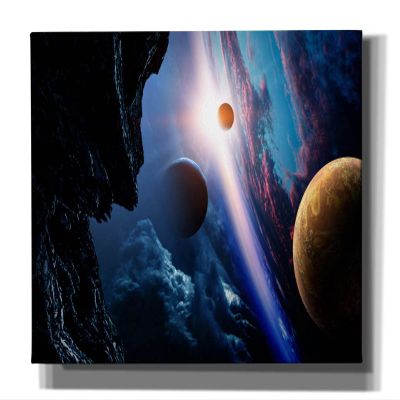 Epic Graffiti 'Space With Planets' by Epic Portfolio, Canvas Wall Art, 18"x12"