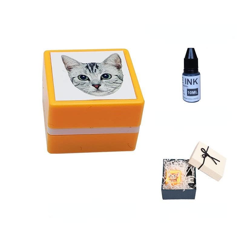 Custom-made Pet Figure DIY Seal Cat Dog Rabbit Avatar Stamp Personalize Portrait Chapter for Scrapbooking Card and Decorative (B)