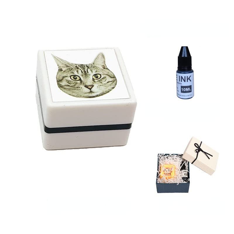 Custom-made Pet Figure DIY Seal Cat Dog Rabbit Avatar Stamp Personalize Portrait Chapter for Scrapbooking Card and Decorative (A)
