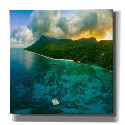 Epic Graffiti 'Seychelles - Siloutte Island Crop' by Epic Portfolio, Canvas Wall Art, 26"x18"