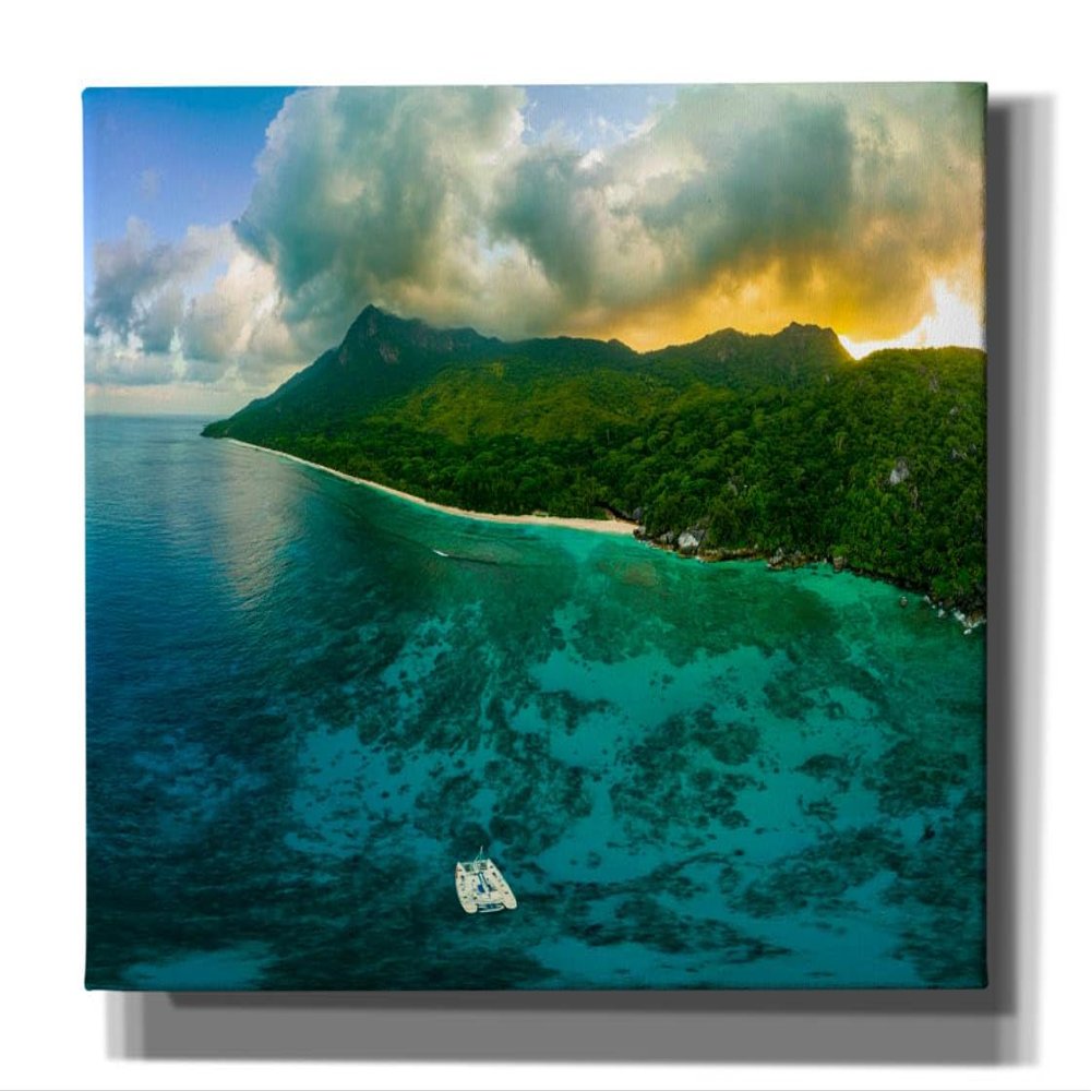Epic Graffiti 'Seychelles - Siloutte Island Crop' by Epic Portfolio, Canvas Wall Art, 26"x18"