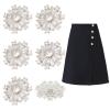 AHANDMAKER 6 Pcs Flower Rhinestone Buttons - CZ Crystal Sliver Shank Decorative Buttons with Single Hole for Sewing Embellishments DIY Craft Jewelry Wedding Decoration view 1
