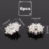AHANDMAKER 6 Pcs Flower Rhinestone Buttons - CZ Crystal Sliver Shank Decorative Buttons with Single Hole for Sewing Embellishments DIY Craft Jewelry Wedding Decoration view 2