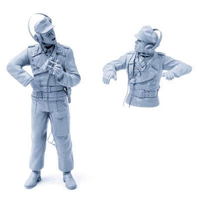1/16 WWII German Tank Soldier Model Resin Model Kit Unassembled and Unpainted Resin Parts //iu6g-8 (2 People. No Tank)