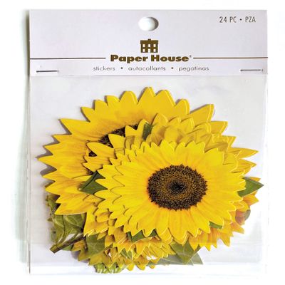 Paper House Productions Sunflowers 24-Piece Scrapbook Die-Cut Sticker Pack