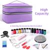 Sewing Organizer Bag - 11.5"x8"x6" Double-Layer Sewing Box with Storage for Scissors, Thread, Pins, Needles, Clips (Purple) view 2