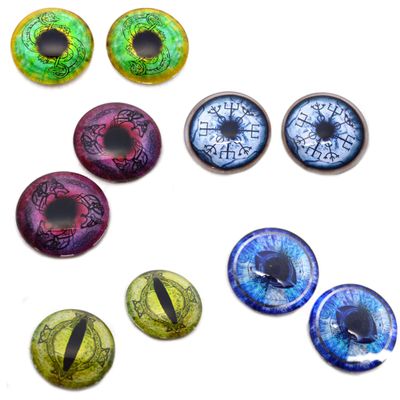 Viking Eyes Collection Bundle Set of 10 Eyes - Bulk Wholesale Lot - Taxidermy Art Sculptures or Jewelry Making Supply for Pendant Making Wire Wrapped Jewelry Faux Craft Taxidermy or Sculptures (30mm)