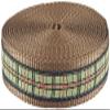 Country Brook Design Preppy Puppy Plaid Ribbon on Coyote Tan Nylon Webbing Closeout (1 Inch, 10 Yards) view 1