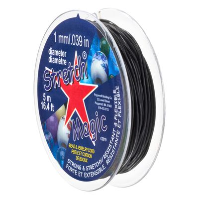 Stretch Magic 1mm Black Bead & Jewelry Cord, 12 Pack