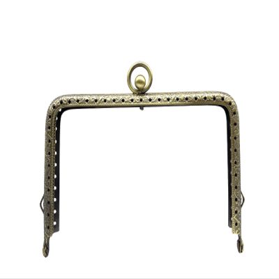 3dancraftit Iron Rectangle Sew on Kiss Clasp Lock Coin Purse Pouch Bag Clutch Frame for Purse Bag Making 5 1/8" x 3 1/8" / 13cm x 8cm Anti Bronze B38