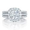 Koguxuix Fashion Jewelry 925 Sterling Silver Shiny Full Diamond Ring Round Cubic Zirconia Anniversary Promise Cocktail Ring CZ Diamond Multi Row Ring Eternity Engagement Wedding Band Ring (Size 6) view 2