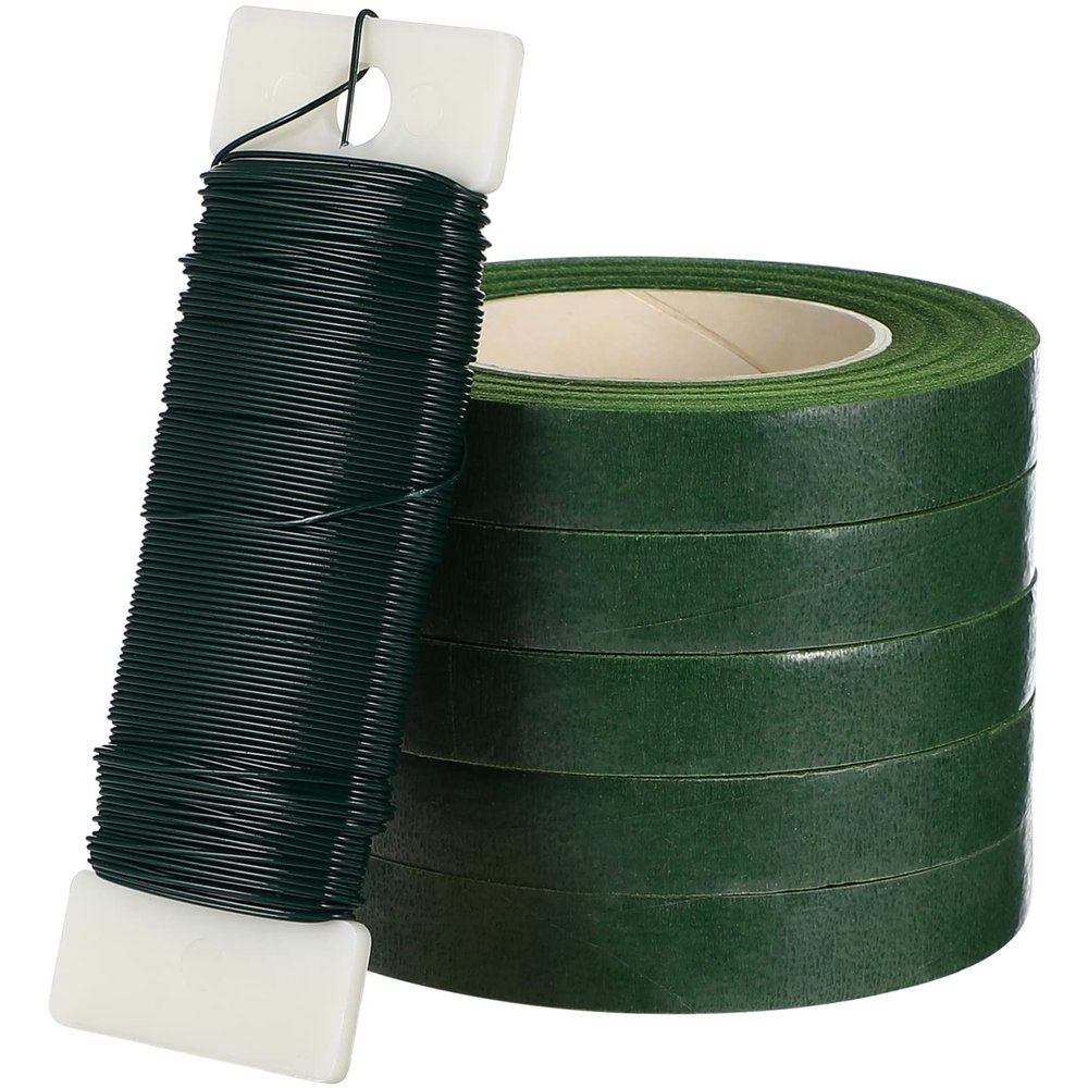 Yardwe Florist Wire Floral Tape Kit 1 Set for Bouquets Wreaths DIY Crafts Flower Arrangement Supplies
