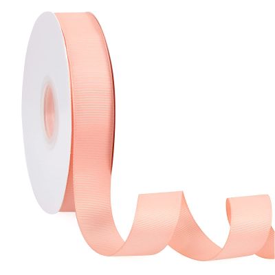 Peach 1" X 50 Yards Solid Color Double Faced Grosgrain Ribbon for Gifts Wrapping, Wedding, Party, Crafts, Hair Bows, Flowers, Home DIY Decor
