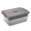 BTSKY Stack & Carry Box, Clear Plastic Storage Container Stackable Home Utility Box with Removable Tray Multi-Purpose Storage Bin for Organizing Stationery, Sewing, Art Craft Supplies (Black) view 1