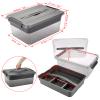BTSKY Stack & Carry Box, Clear Plastic Storage Container Stackable Home Utility Box with Removable Tray Multi-Purpose Storage Bin for Organizing Stationery, Sewing, Art Craft Supplies (Black) view 3