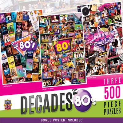 MasterPieces 3-Pack 500pc Puzzles - The 80's